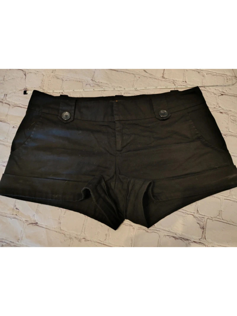 Forever 21 Black Y2K Cargo Mini Shorts Size M 27